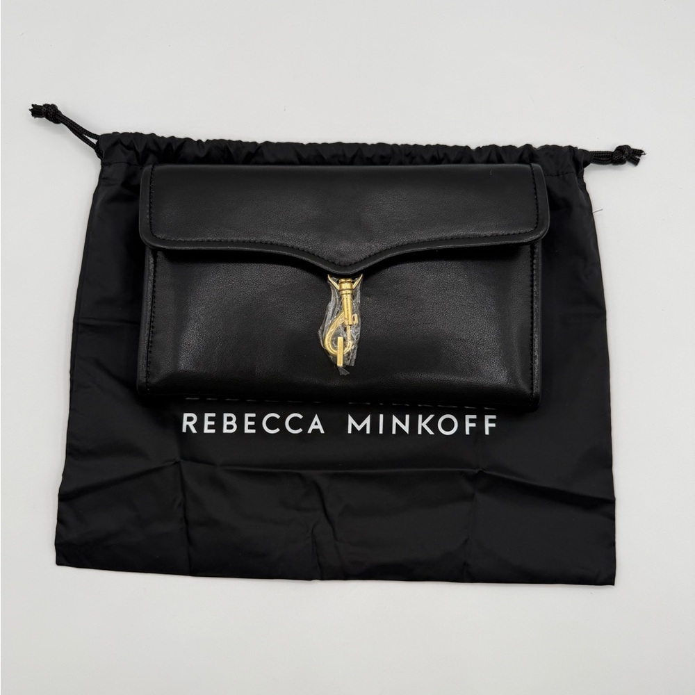 Rebecca Minkoff Black Travel Wallet With Antique Brass Hardware - Picture 1 of 13